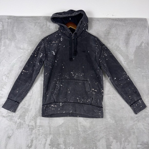 Hollister Other - Holister Hoodie Size Men's XS Distressed Black Paint Shop Splatter